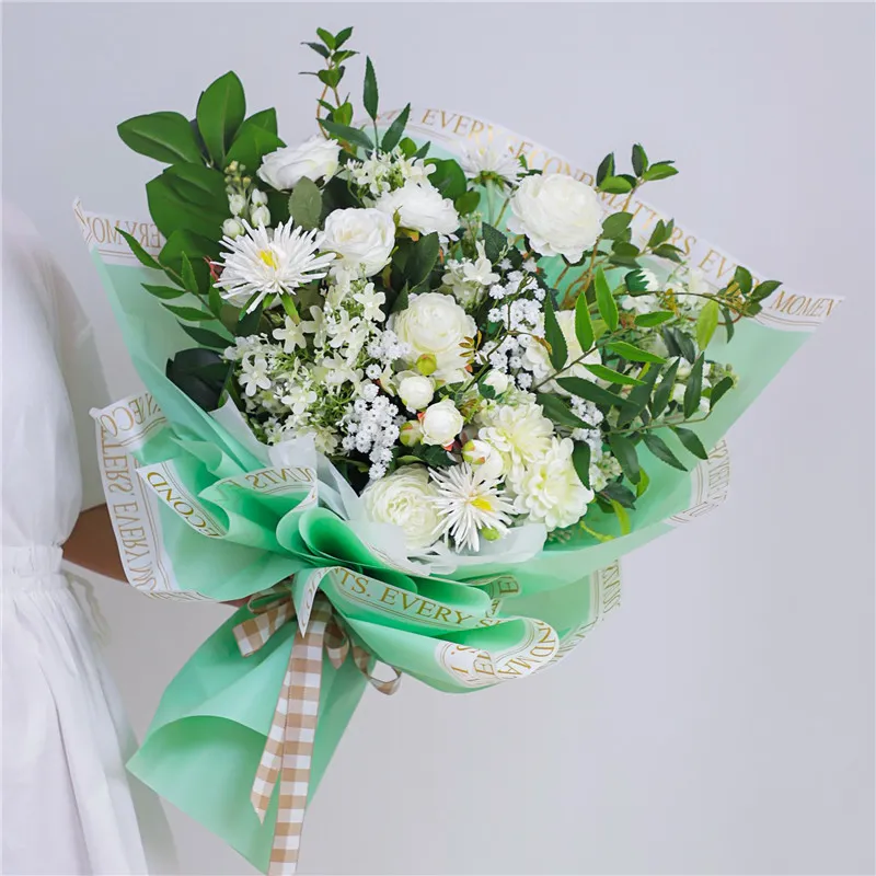 Flower Bouquet Wrap Paper Korean Style Color Waterproof Alphabet Rim Flower  Wrapping Paper 58*58cm DWD3139 From Home_for_you, $8.07